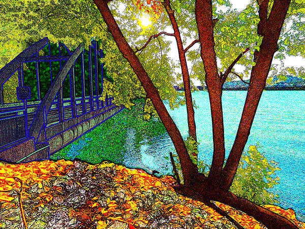 Chattanooga Poster featuring the digital art Tennessee River Walk by Rod Whyte