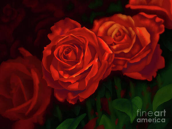 Roses Poster featuring the digital art The Color of Love. by Yenni Harrison