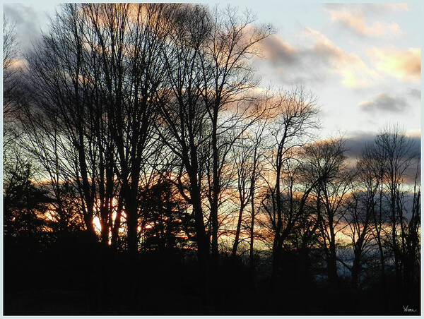 Sunset Poster featuring the photograph The Dark Clouds Moving In, April, Saratoga County, NY by Lise Winne