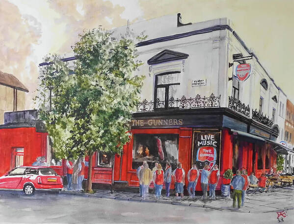  Poster featuring the painting The Gunners Blackstock Road Highbury London UK by Francisco Gutierrez