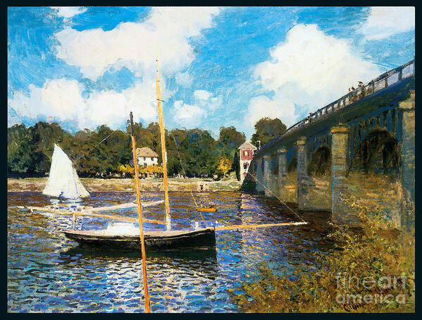 Claude Monet Poster featuring the painting The Highway Bridge at Argenteuil 1874 by Claude Monet