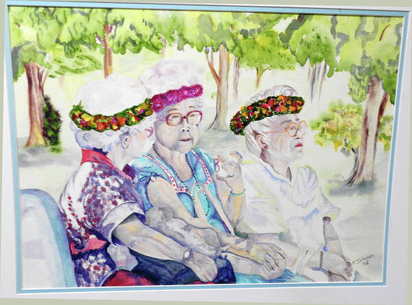 Kapiolani Park Poster featuring the painting The Judges by Barbara F Johnson