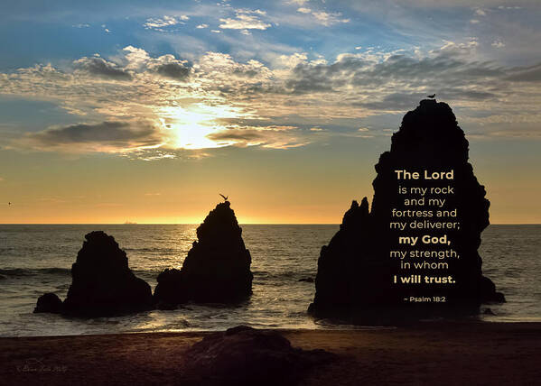 Scripture Poster featuring the photograph The Lord Is My Rock by Brian Tada