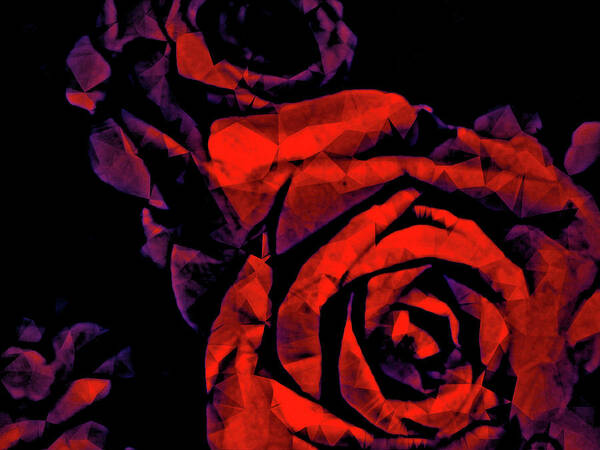 Red Roses Poster featuring the mixed media The Passion of the Rose by Susan Maxwell Schmidt