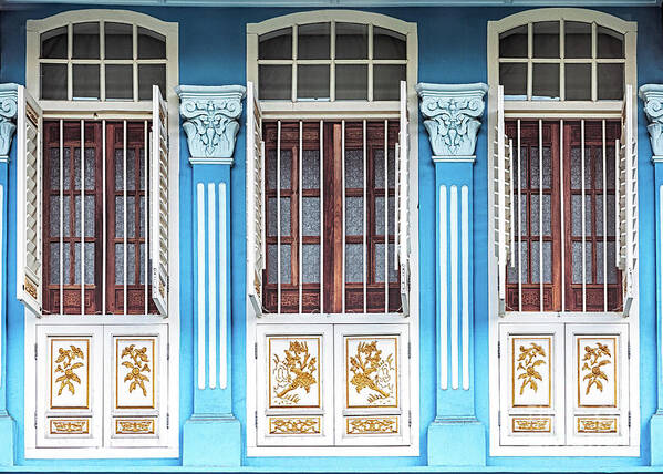 Singapore Poster featuring the photograph The Singapore Shophouse 37 by John Seaton Callahan