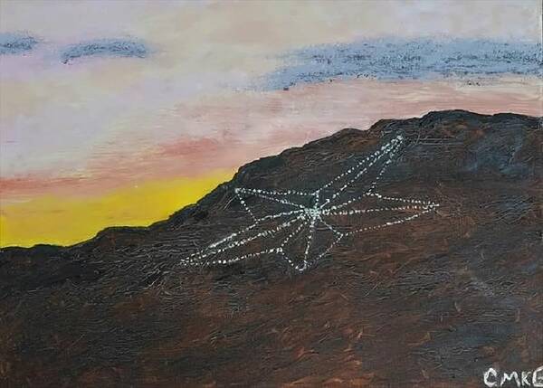 Landscape Poster featuring the painting The Star on the Mountain by Christina Knight