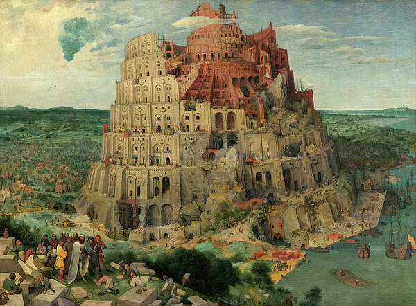 Pieter Bruegel The Elder Poster featuring the painting The Tower of Babel, 1563 by Pieter Bruegel the Elder