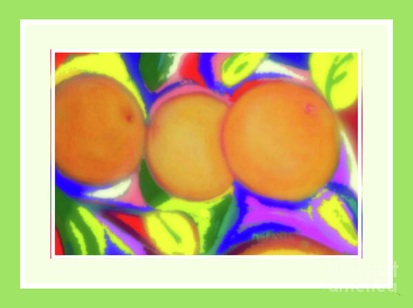  Poster featuring the pastel Three Oranges by Shirley Moravec