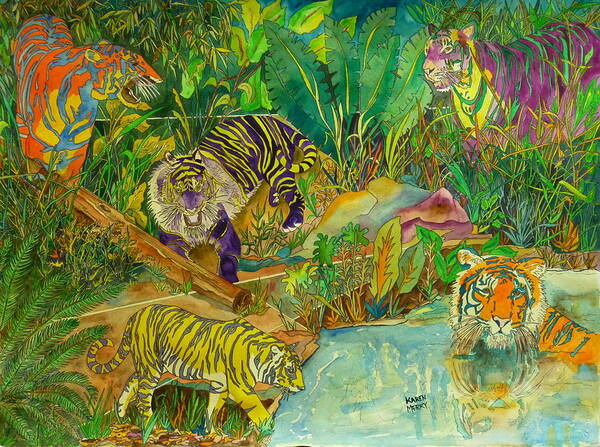 Wildlife Poster featuring the painting Tigeri by Karen Merry