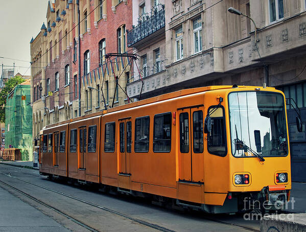 Tram Poster featuring the photograph Tram in Budapest at the starting tram station by Mendelex Photography