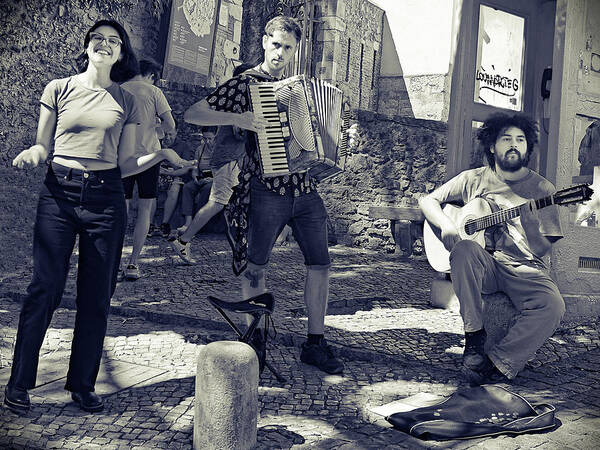 Lisbon Poster featuring the photograph Troubadours by Martyn Boyd