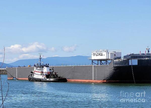 Tug And Barge By Norma Appleton Poster featuring the photograph Tug and Barge by Norma Appleton