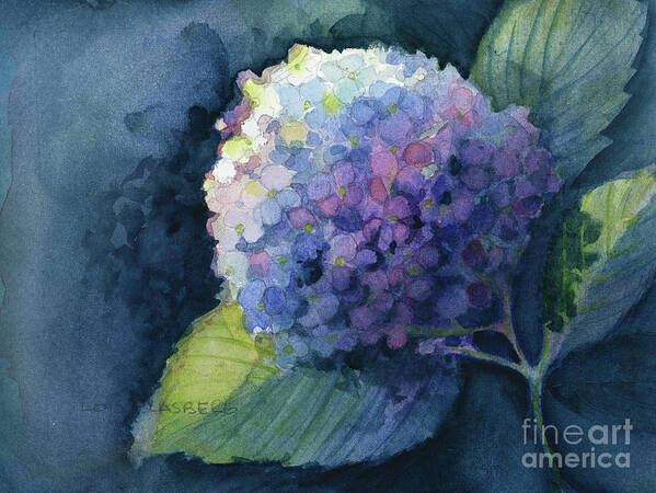 #originalfineart #watercolorpainting #watercolor #hydrangea #floral #watercolor #flowers Poster featuring the painting Twilight Hydrangea by Lois Blasberg