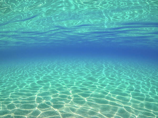 Underwater Poster featuring the photograph Underwater View of Crystal Clear Waters in Greece by Alexios Ntounas