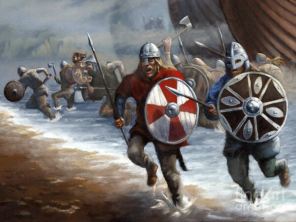 Vikings Poster featuring the painting Viking Assault by Ken Kvamme