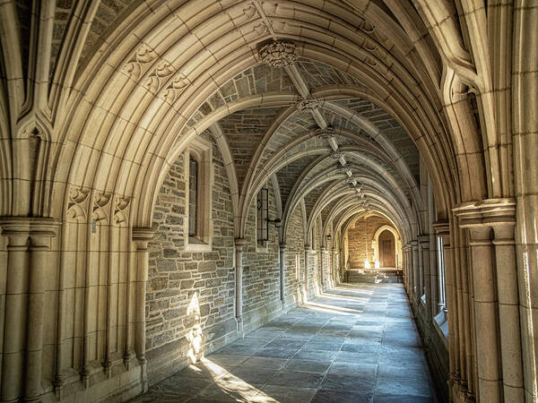 Architecture Poster featuring the photograph Walkway Arches at Holder Hall Princeton University by Kristia Adams