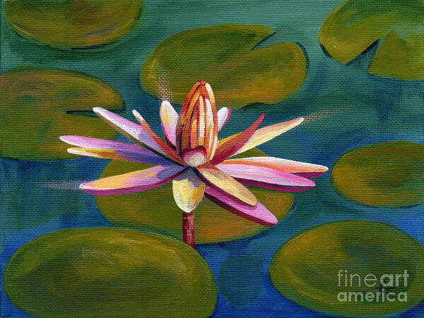 Pond Poster featuring the painting Water Lily - painting by Annie Troe