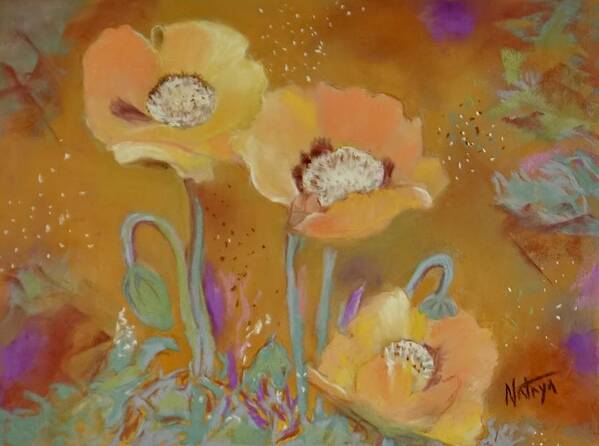 Poppy Poster featuring the pastel Wild About Poppies by Nataya Crow