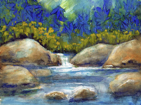 Creek Poster featuring the painting Wild Flowers Ferndale Creek by Randy Sprout