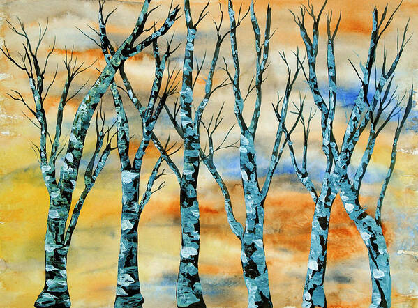 Winter Poster featuring the painting Winter Trees by Vallee Johnson
