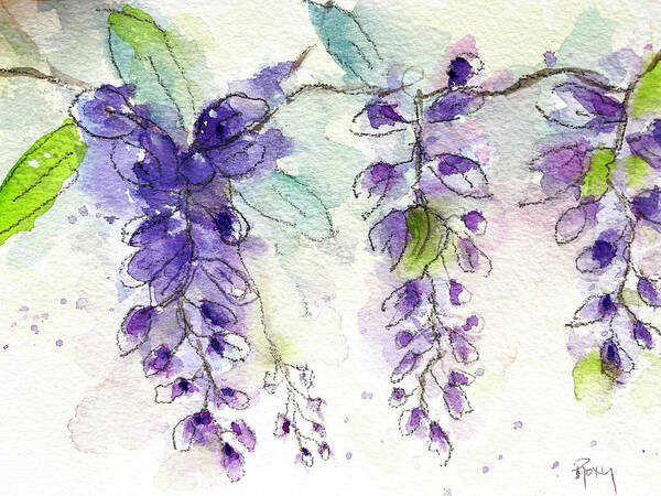 Original Poster featuring the painting Wisteria Vine by Roxy Rich