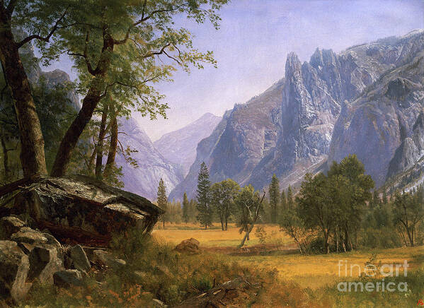 Albert Bierstadt Poster featuring the painting Yosemite Valley by Bierstadt by Albert Bierstadt