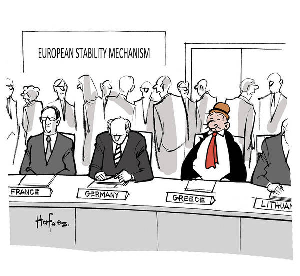 European Stability Mechanism Poster featuring the drawing European Stability Mechanism #1 by Kaamran Hafeez