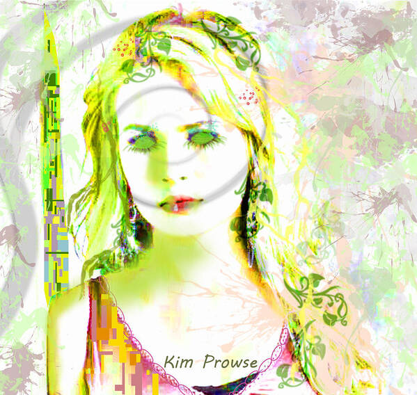 Portrait Poster featuring the digital art Lily Lime by Kim Prowse
