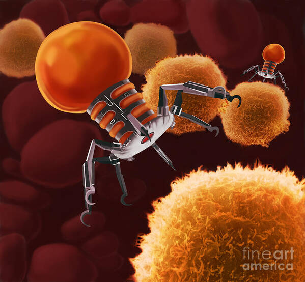 Computer Artwork Poster featuring the photograph Medical Nanorobot #2 by Spencer Sutton