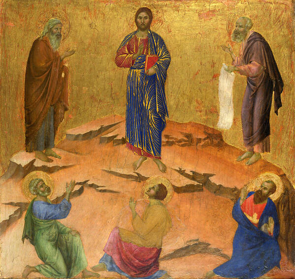 Duccio Poster featuring the painting The Transfiguration #2 by Duccio