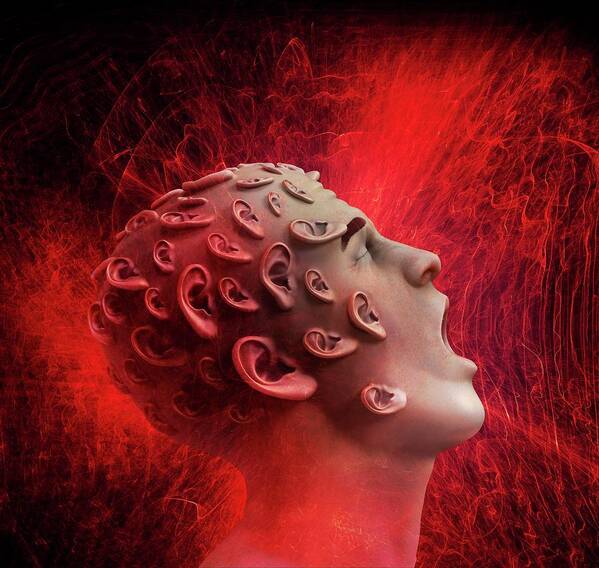 3 Dimensional Poster featuring the photograph Auditory Hallucination by Tim Vernon / Science Photo Library