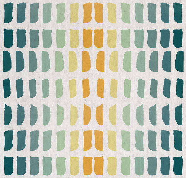 Contemporary Art Poster featuring the digital art Blue And Yellow Pattern by Aged Pixel