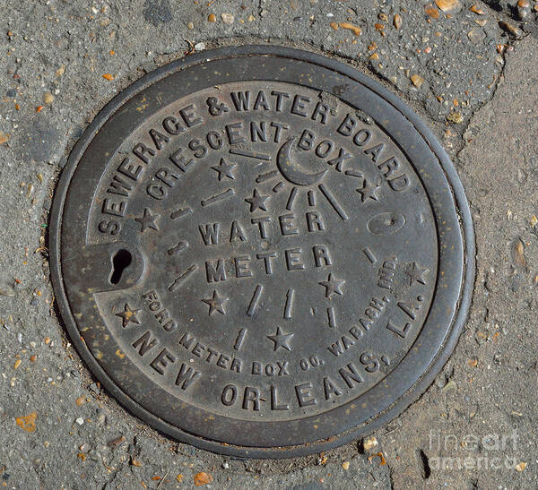 French Quarter Poster featuring the photograph Crescent City Water Meter by Alys Caviness-Gober