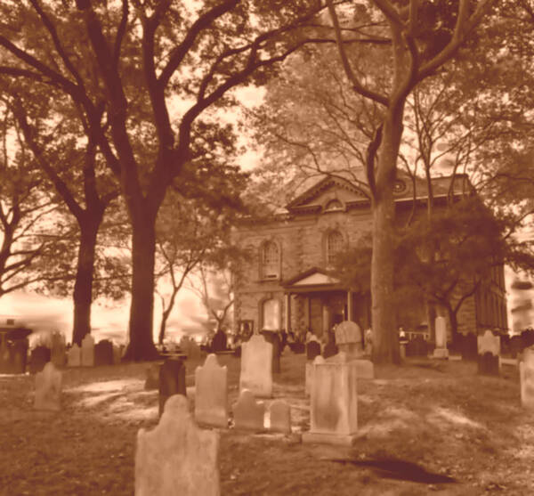 Featured Poster featuring the photograph Ghostly St Pauls Church Sepia by Stacie Siemsen