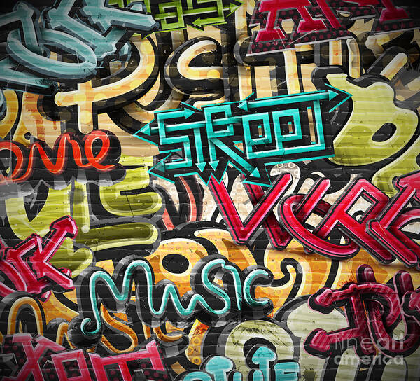 Symbol Poster featuring the digital art Graffiti Grunge Texture Eps 10 by Lonely