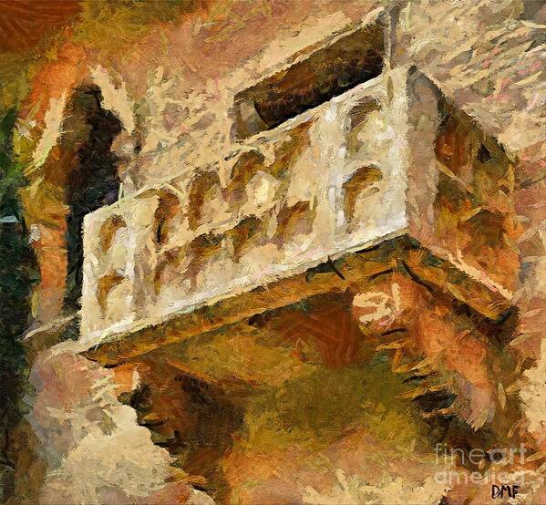 Landscapes Art Poster featuring the painting Juliet's balcony by Dragica Micki Fortuna