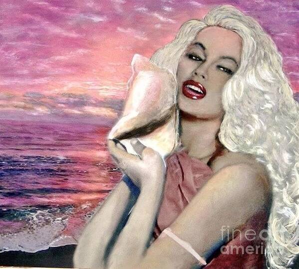 Mamie Van Doren Poster featuring the painting Mamie Van Doren by Marie-Line Vasseur