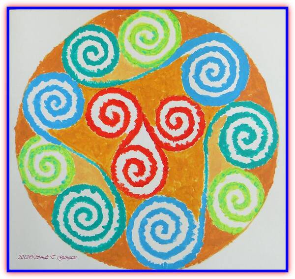  Swirls In A Circle Poster featuring the painting Mandala by Sonali Gangane