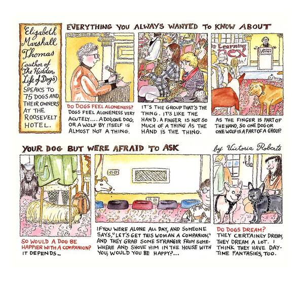 Pets Poster featuring the drawing New Yorker March 28th, 1994 by Victoria Roberts