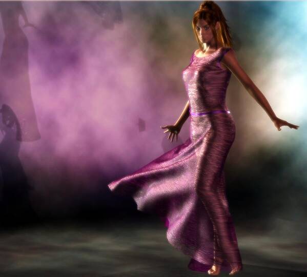 Dancer Poster featuring the digital art Purple Dancer by Kaylee Mason
