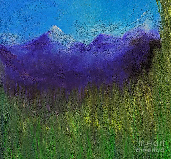  Poster featuring the painting Purple Mountains by jrr by First Star Art