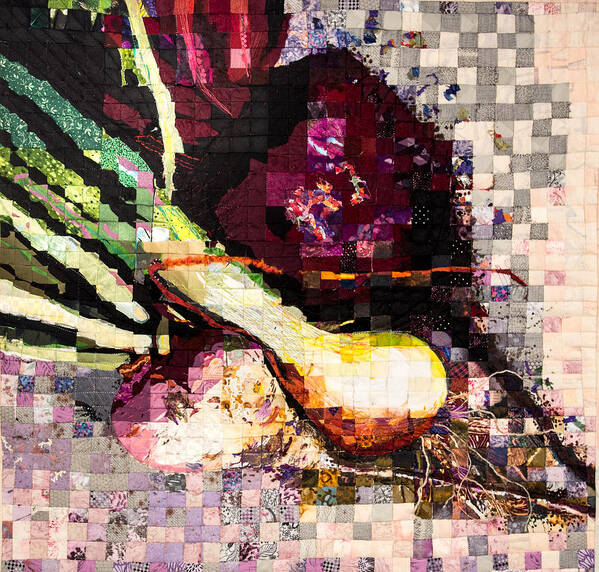 Art Quilt Poster featuring the tapestry - textile Real Food Grown in Healthy Soil by Martha Ressler