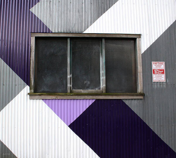 Purple Poster featuring the mixed media Urban Window- photography by Linda Woods