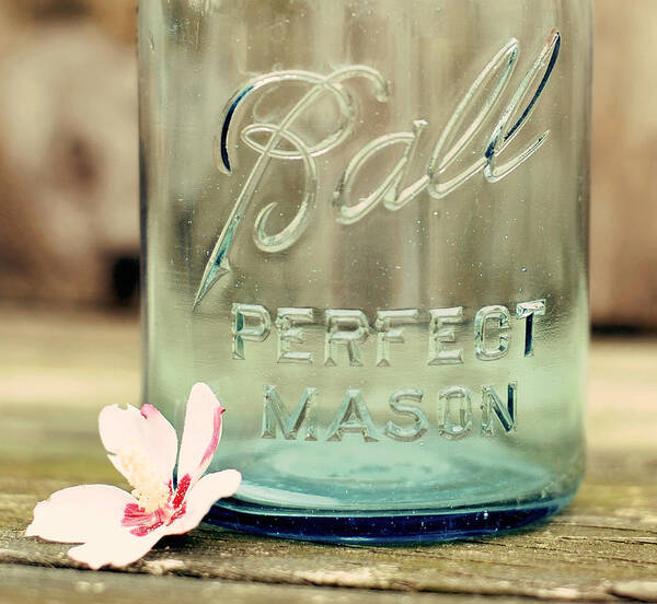 Vintage Ball Perfect Mason Blue Poster featuring the photograph Vintage Ball Perfect Mason by Terry DeLuco