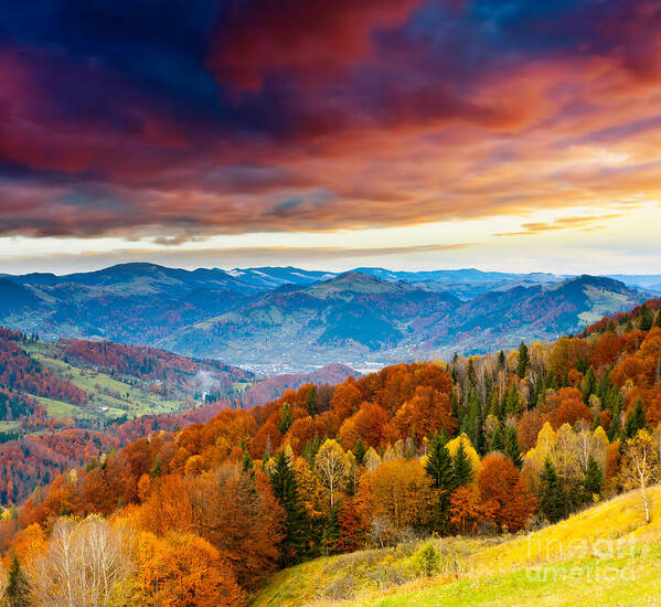 Majestic Poster featuring the photograph Winter Mountains Landscape by Boon Mee