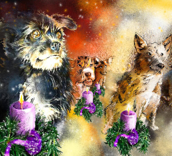 Advent Art Poster featuring the painting Wishing You a Blessed Advent by Miki De Goodaboom