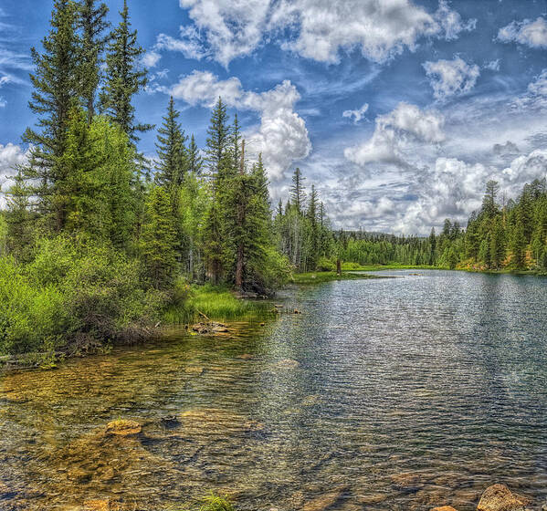 Hdr Poster featuring the photograph Mirror Lake #2 by Stephen Campbell