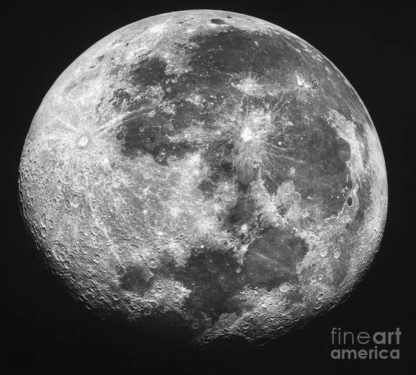 Black And White Poster featuring the photograph The Moon #7 by Stocktrek Images