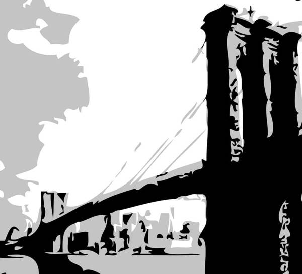 Brooklyn Bridge Poster featuring the photograph Brooklyn Bridge BW by Scott Kelley