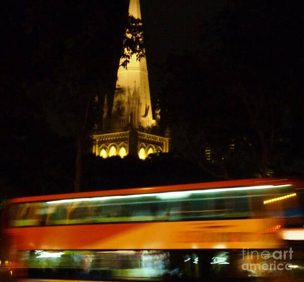 Bus Poster featuring the photograph Bus Blurr by Therese Alcorn